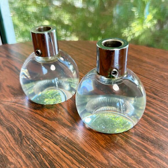 Pair of Vintage Lucite Doorknobs with Chrome Hardware – Mid Century Modern - Picture 2 of 12